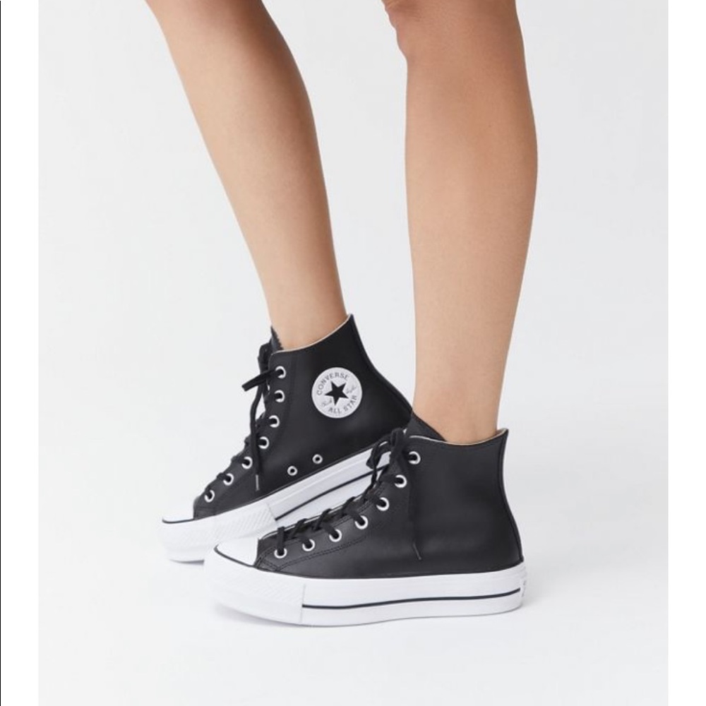 High Top Leather Platform Chucks